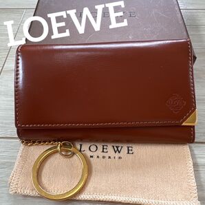ヴィンテージLOEWE ロエベ オールドロエベ レザー キーケース 6連キーケース アナグラム ブラウン