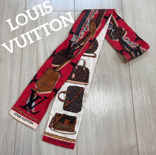 LOUIS VUITTON ルイヴィトン リボンスカーフ ツイリー バンドー マルチカラー バッグ柄