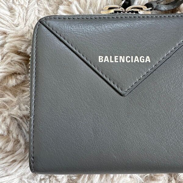 BALENCIAGA バレンシアガ レザー ペーパー 財布 二つ折り財布 コンパクトウォレット