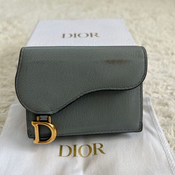 Christian Dior ディオール レザー コンパクトウォレット 三つ折り財布