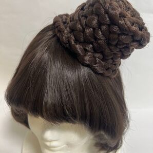 ミニハット ヘアアクセサリー ウィッグ ダークブラウン