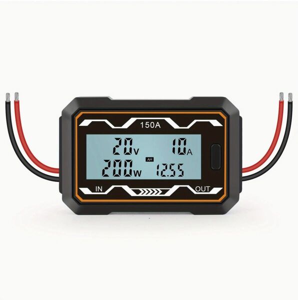 150A ワット メーター 電流計 電圧計 バッテリー モニター 12V 24V 48V DC 直流 AH WH Ap Vm Wp