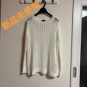 新品未使用タグ無し!BUONA GIORNATA 透かし編みニットが、可愛いオフホワイト