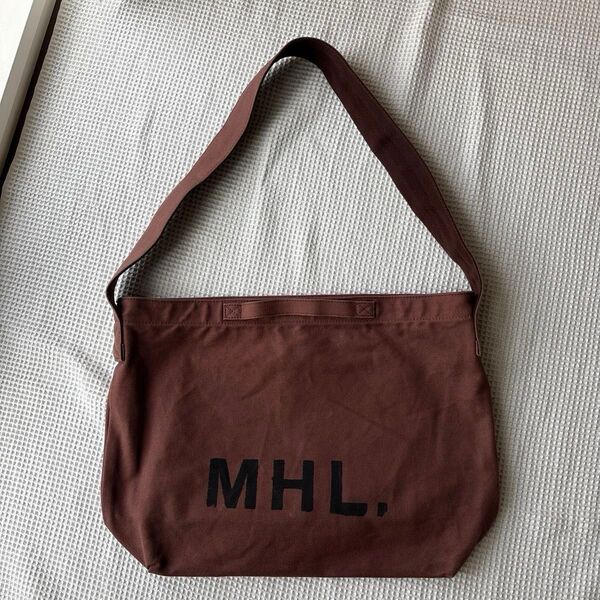 MHL. マーガレットハウエル HEAVY CANVAS ショルダーバッグ 2WAYキャンバス トートバッグ ブラウン 茶系