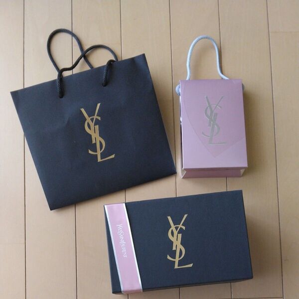 YSL イヴサンローラン ギフトボックス ショッパー袋 ショップ袋 3点セット