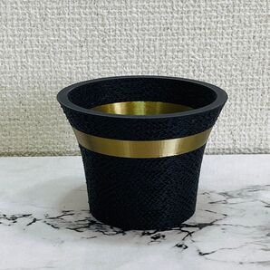 通気性抜群の鉢・AirPots 4個セット 内径78mm ブラック+アンティークゴールド