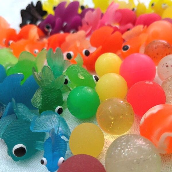 全80個 スーパーボール35個 金魚45個 まとめ売り カラフル お家縁日 大量 祭り 子供会 景品 おもちゃ 金魚すくい 水遊び