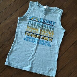 古着00’s Y2K 平成ギャル 英字 ラメキラ ノースリーブTシャツ 160