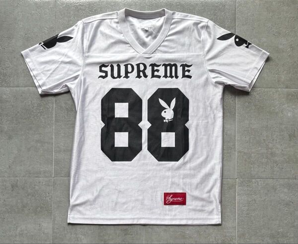 14SS Supreme シュプリーム Tシャツ Play Boy Foot Ball Top ゲーム ナンバリング シャツ