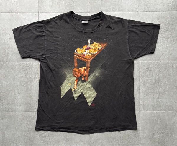 90s USA製 King's X バンドTシャツ バンT ブラック ヴィンテージ シングルステッチ フェード