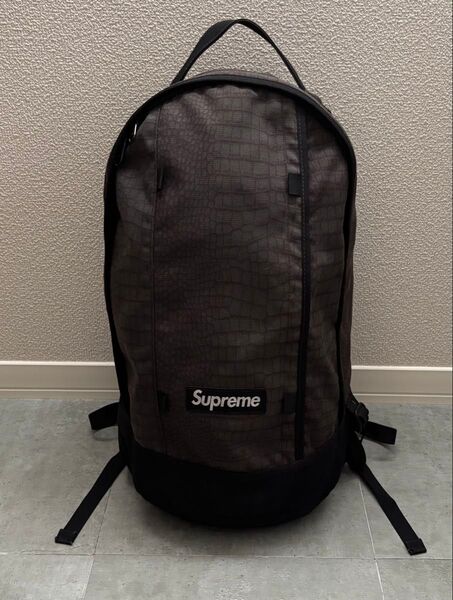 13SS Supreme シュプリーム クロコ柄 バックパック ブラック