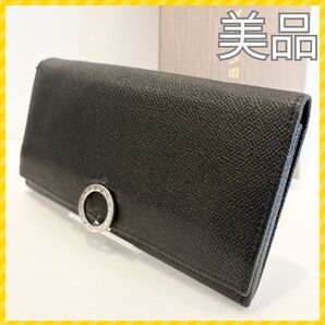 【美品】ブルガリ レザー ビーゼロ ロゴクリップ 長財布