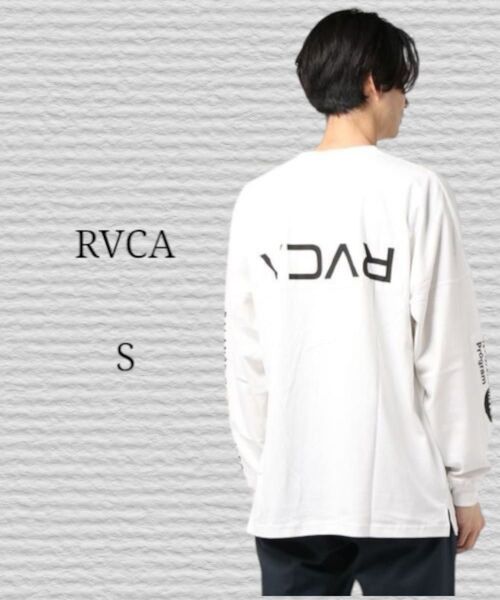 《RVCA》ビッグシルエット オーバーサイズ カットソー ロンt S 長袖Tシャツ 長袖 ホワイト系