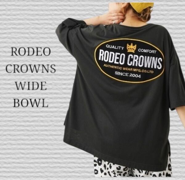 《RODEO CROWNS WIDE BOWL》ビッグオーバルパッチTシャツ バックプリント 半袖 Tシャツ