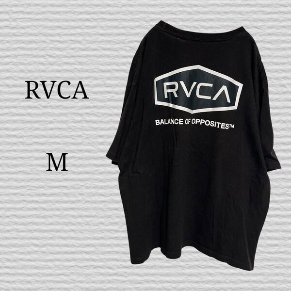 《RVCA》Tシャツ 半袖 ロゴ バックプリント ビッグシルエット M 半袖Tシャツ Tシャツ 半袖 ロゴ プリント
