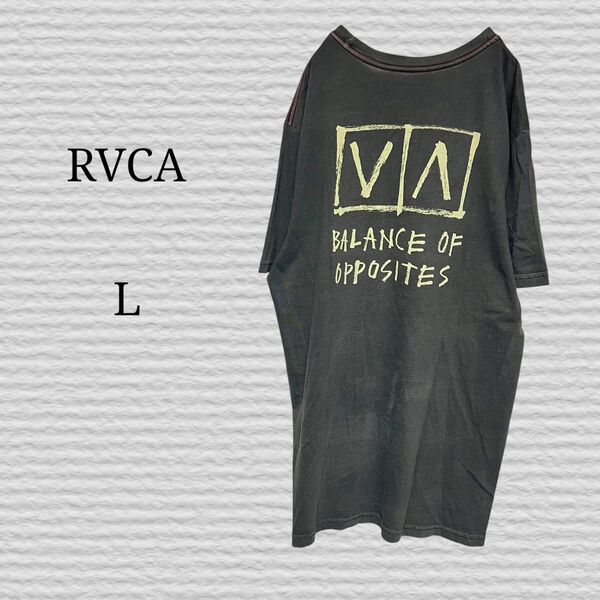 《RVCA》Tシャツ 半袖 プリント バックプリント ビッグシルエット L Tシャツ 半袖 半袖Tシャツ プリントTシャツ