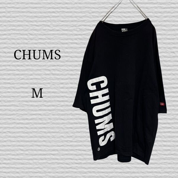 《CHUMS》Tシャツ 半袖 オーバーサイズ ブラック Mサイズ Tシャツ 半袖 半袖Tシャツ カットソー クルーネック プリント