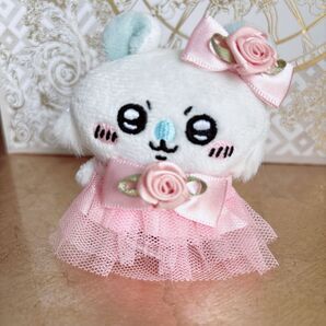 ちいかわ お座りぬいぐるみ ハンドメイド ぬい服 推し活 服 ドレス リボン 耳飾り ハチワレ モモンガ お花