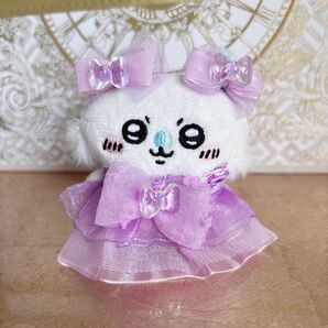 ちいかわ お座りぬいぐるみ モモンガ ハンドメイド ぬい服 ドレス リボン 耳飾り 推し活