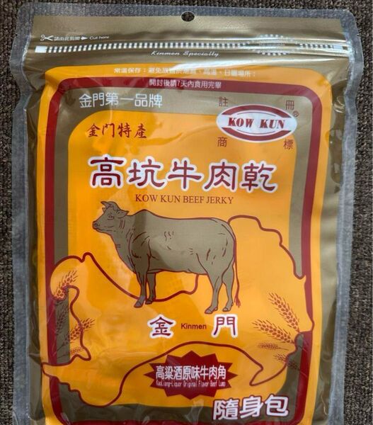 台湾 金門高坑牛肉乾 高粱酒原味牛肉角隨身包160g±3% 1袋