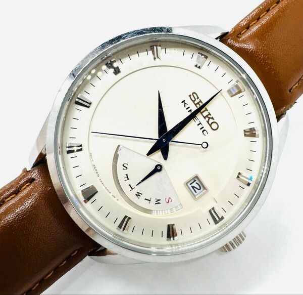 SEIKO KINETIC 腕時計自動巻き セイコー シルバー文字盤