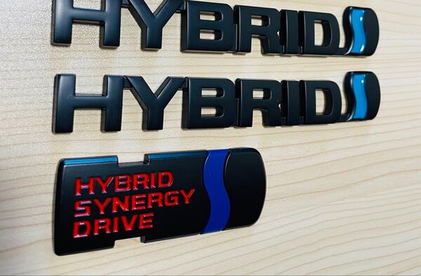 ハイブリッドエンブレム 黒 マットブラック HYBRID 3枚セット