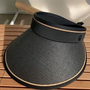 SHEIN サンバイザー ブラック ワンポイント サンハット 折りたたみ