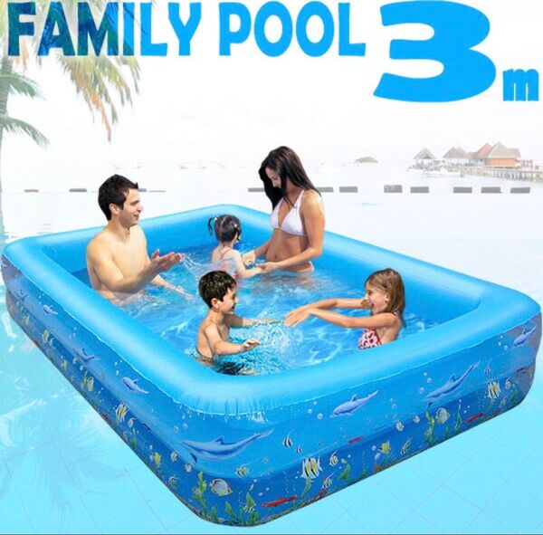 ビニールプール 大型 水遊び 3m プールカバー セット