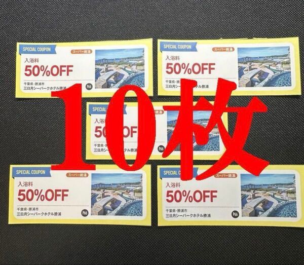 千葉県・勝浦市 三日月シーパークホテル勝浦 入浴料50%OFF券 10枚セット