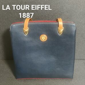 LA TOUR EIFFEL 1887 レザーショルダーバック レザートートバッグ カジュアル シック ネイビー グリーン