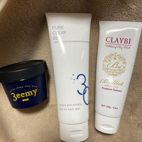 3点セット CLAYBI 美白クレイパック130g 医薬部外品 ピュアクリアジェル クレンジングジェル メロウスリープクレイマスク