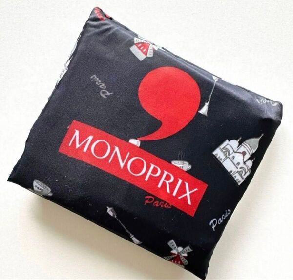 モノプリ エコバッグ パリモニュメント柄 MONOPRIX トート ネイビー
