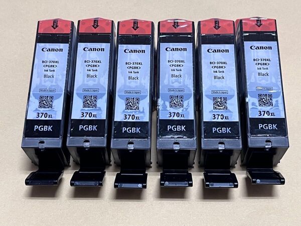 Canon キヤノン 純正インクカートリッジ 370XL PGBK 6本セット