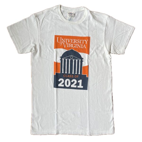 DELTA デルタ プリント Tシャツ バージニア大学 カレッジ S ホワイト コットン クルーネック US古着