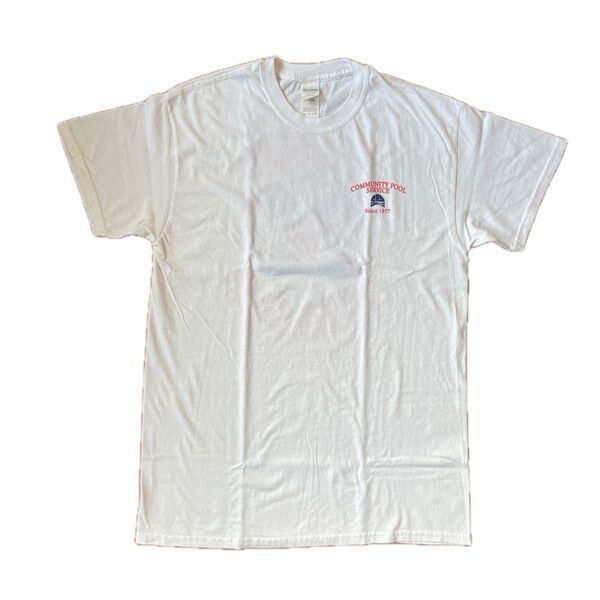 GILDAN ギルダン プリント Tシャツ ホワイト 白 Mサイズ コミュニティプールサービス 企業 コットン100% US古着
