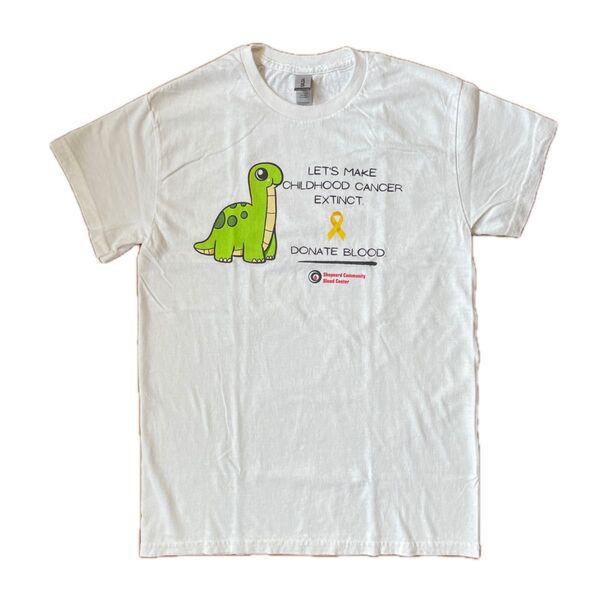 GILDAN ギルダン プリント Tシャツ ホワイト 白 小児がん撲滅 啓発 チャリティ 献血 S コットン100% US古着