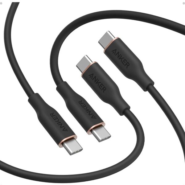 Anker PowerLine III Flow USB-C & USB-C ケーブル 1.8m 2本セット ブラック
