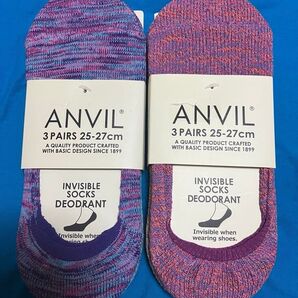くるぶし丈ソックス メンズ 6足セットANVIL