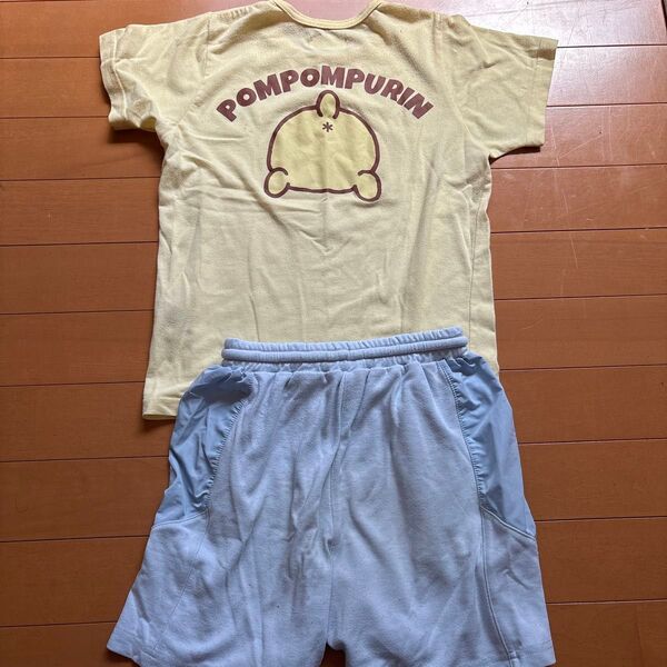 ポムポムプリン Tシャツ ハーフパンツ 上下セット 130cm