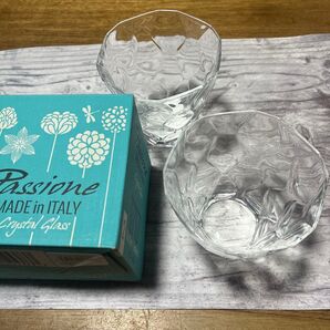 Passione クリスタルガラス 2個セット イタリア製 未使用