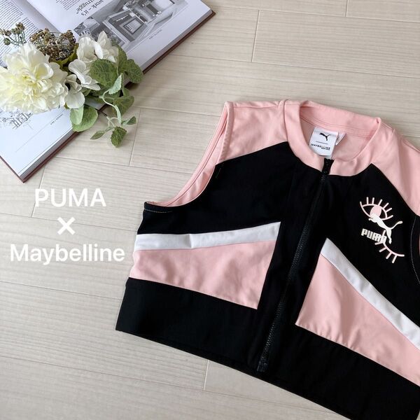 PUMA × Maybelline クロップド タンクトップ Mサイズ ピンク スポーツウェア