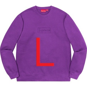 Supreme 20SS Cutout Logo Crewneck Violet L シュプリーム カットアウト ロゴ クルーネック スウェット バイオレット 紫