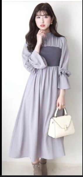 レディース ワンピース ロングワンピース 切り替え門脇玲奈 しまむらコラボワンピース 着画あり