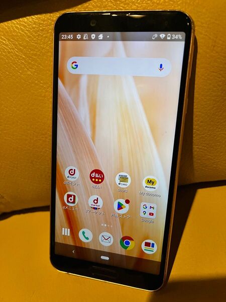 美品 ドコモ SH-02M ゴールド AQUOS sense3 androidスマートフォン SIMロック解除済み 本体のみ