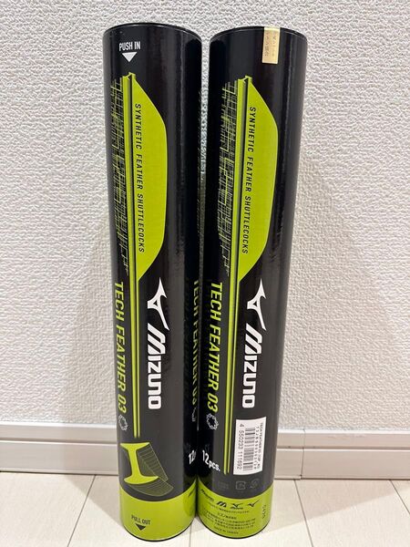 【MIZUNO テックフェザー03 3番2ダース】 第1種検定球 季節番号3番 バドミントン 人工シャトル 2ダース 未使用