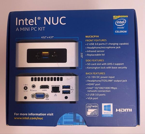 Intel NUC5CPYH ミニPC N3050 4GB 256GB