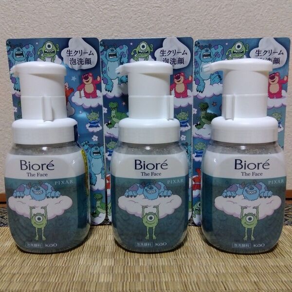ビオレ ザフェイス 泡洗顔料 モイスト フローラルサボンの香り 200ml 3個 混合肌 数量限定 ピクサー デザイン ディズニー