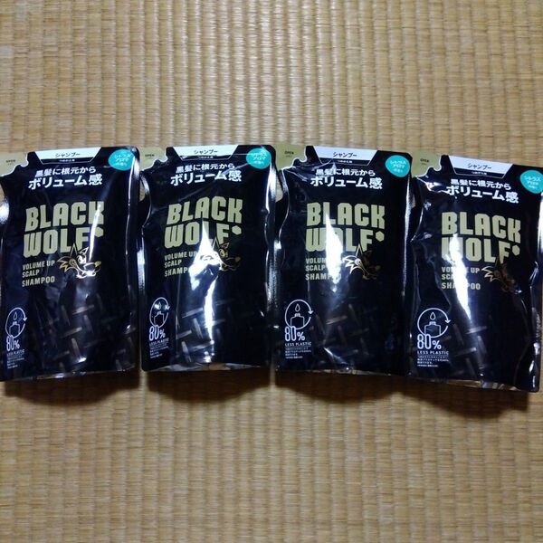 ブラックウルフ ボリュームアップ スカルプシャンプー シトラスアロマの香り 詰め替え 330ml × 4個 大正製薬 日本製