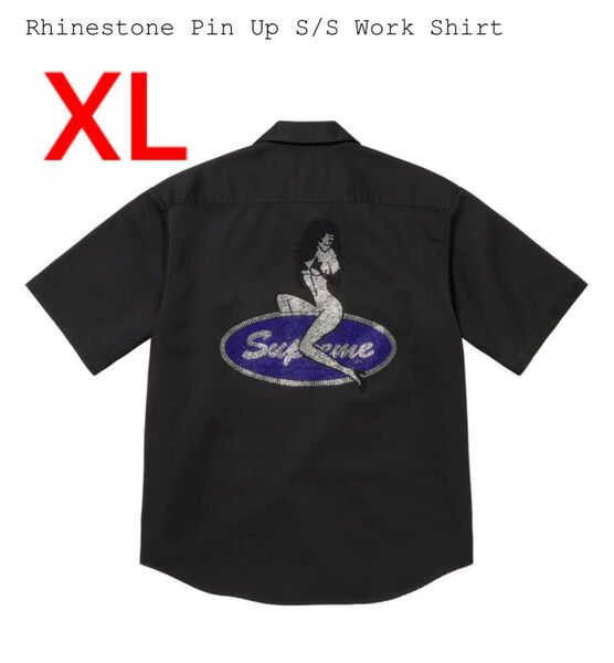 Supreme Rhinestone Pin Up S/S Work Shirt シュプリーム ピンナップ ワーク シャツ