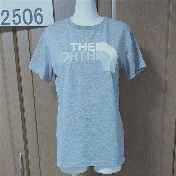 ザノースフェイス半袖TシャツL 霜降りライトグレー 濃淡3色/グラデーション THE NORTH FACEロゴプリントがおしゃれ!